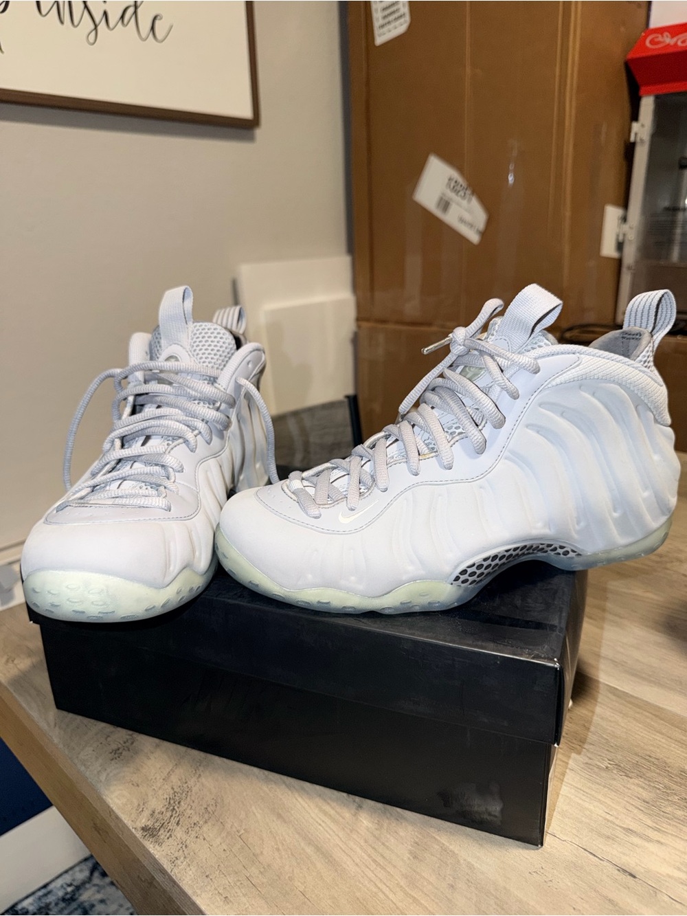 Nike Air Foamposite One PRM Wolf Grey White Men’s Size 9